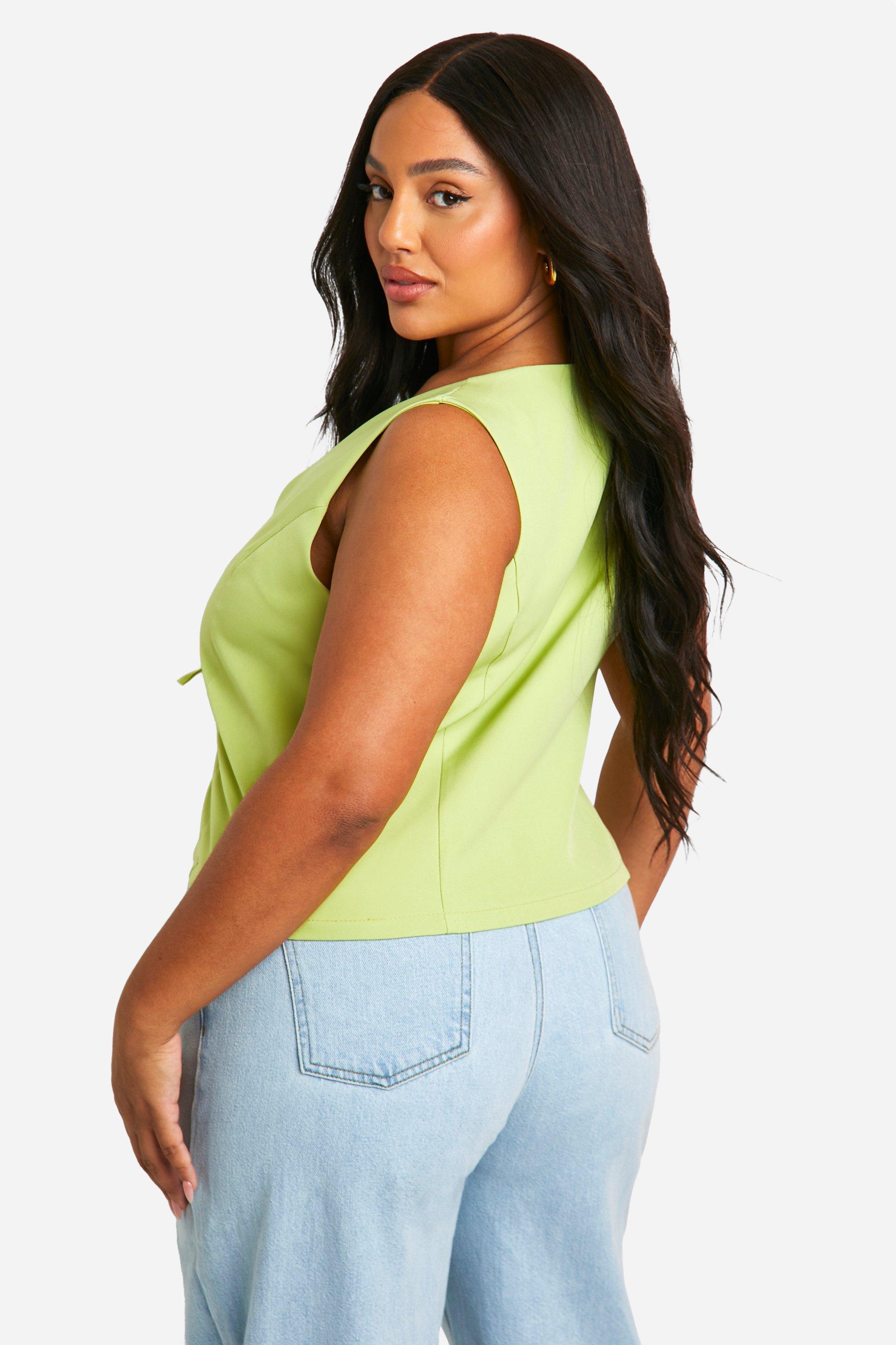 Plus Relaxed Fit Tie Front Vest | boohoo USA Plus Relaxed Fit Tie Front Vest | boohoo USA